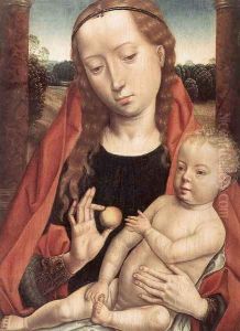 Virgin with the Child Reaching for his Toe 1490s by (manner of) Memling, Hans