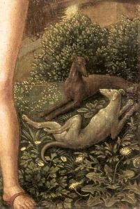 Triptych of Earthly Vanity and Divine Salvation (detail-1) c. 1485 by (manner of) Memling, Hans