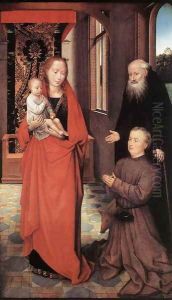 Virgin and Child with St Anthony the Abbot and a Donor by (manner of) Memling, Hans