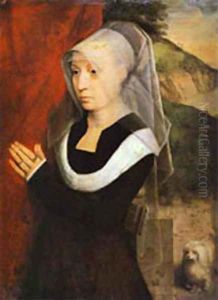 Portrait Of A Praying Woman 1485 by (manner of) Memling, Hans