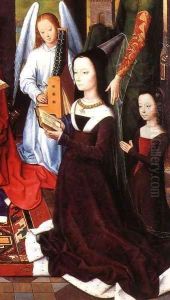 The Donne Triptych (detail) 2 by (manner of) Memling, Hans