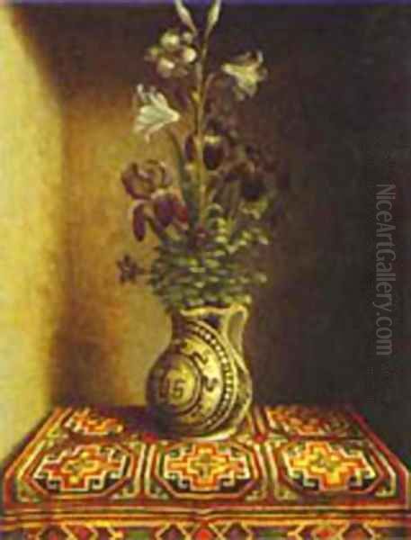 Still Life With A Jug With Flowers The Reverse Side Of The Portrait Of A Praying Man 1480-1485 - view 1