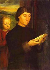 Portrait Of A Reading Man 1485 by (manner of) Memling, Hans