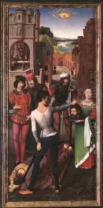 St John Altarpiece (left wing) 2 by (manner of) Memling, Hans