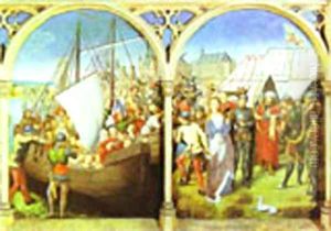 The Martyrdom Of St Ursulas Companions And The Martyrdom Of St Ursula From The Shrine Of St Ursula Consecrated In 1489 by (manner of) Memling, Hans