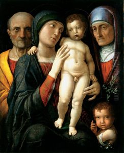 The Holy Family 1495-1500 by Andrea Mantegna
