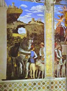 Marquess Ludovico Greeting His Son Cardinal Francesco Gonzaga Detail 1 1465-74