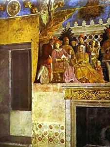 The Gonzaga Family And Retinue Detail 2 1465-74 by Andrea Mantegna