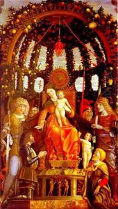 Virgin And Child Surrounded By Six Saints And Gianfrancesco Li Gonzaga Known As The Madonna Of Victory 1495