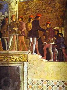 The Gonzaga Family And Retinue Detail 3 1465-74 by Andrea Mantegna