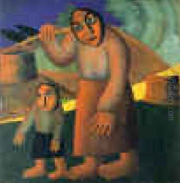 A Peasant Woman With Buckets And A Child - view 1