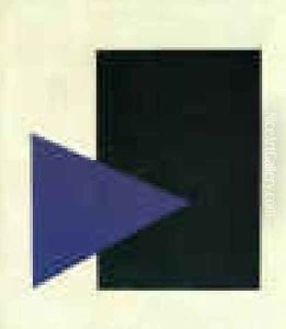 Suprematism (with Blue Triangle And Black Rectangle)