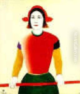 A Girl With A Red Pole
