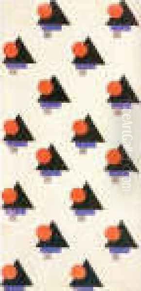 The First Textile Design With Suprematist Ornament - view 1