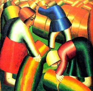 Taking in the rye by Kazimir Severinovich Malevich