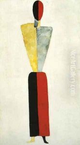 Girl (Figure on White Background) by Kazimir Severinovich Malevich