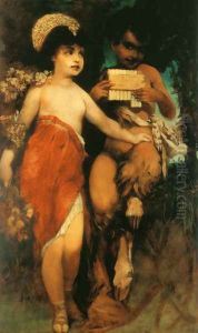 Faun und Nymph (Pan und Flora) (Faun and Nymph (Pan and Flora)) by Hans Makart