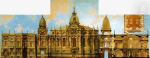 Entwürfe für Einen Palast, Rückseit und (aufgeklebter) Grundriss (Studies for a palace, Rueckseit and (more glued on) a sketch) by Hans Makart