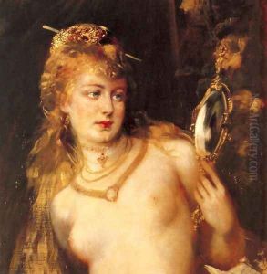 Gesicht (Detail) by Hans Makart