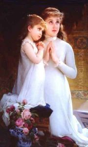 Two Girls Praying by Emile Munier