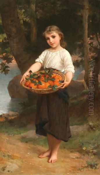 Girl with Basket of Oranges - view 1