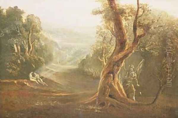 Satan Contemplating Adam and Eve in Paradise from Paradise Lost - view 1
