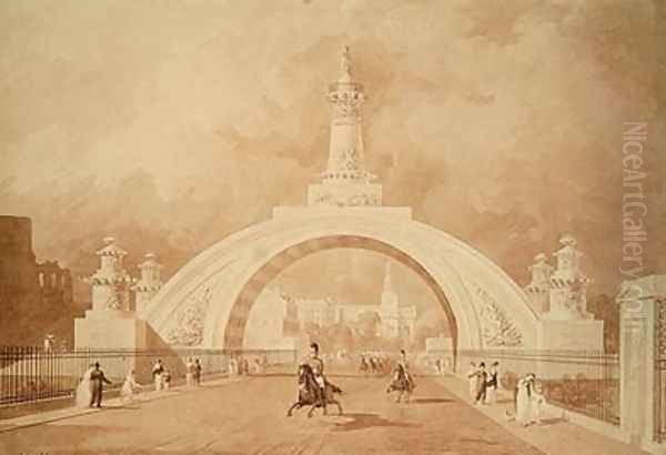 The Proposed Triumphal Arch from Portland Place to Regents Park 1820 2 - view 1