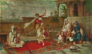 Scene Orientaliste by Ch. Theodore, Bey Frere
