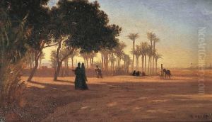 Palmeraie Au Lever Du Soleil Pres Du Caire