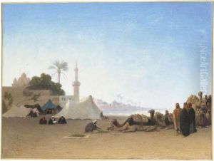 Caravane Au Bord Du Nil by Ch. Theodore, Bey Frere
