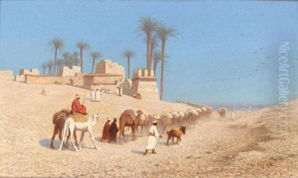 Arrival Of A Caravan At The Nile - view 1