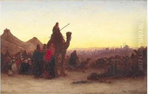 Halte De Caravanier Au Crepuscule.