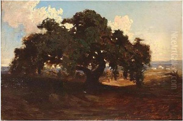 Charles , The Old Horse Chesnut Tree, Signed, Oil On Panel, 21.5 X 33 Cm.; 8 1/2 X 13 In - view 1