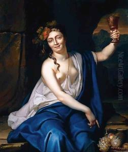 A Bacchante 1719 by Heroman Van Der Mijn