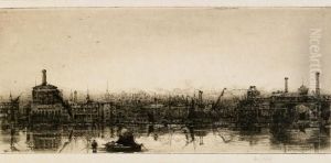 Themsen Vid Waterloo Bridge by Axel Fridell