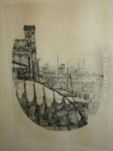 Etsning, 25x17 by Axel Fridell