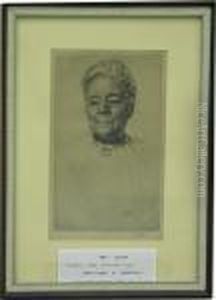 Portratt Av Selma Lagerlof. Platstrl by Axel Fridell