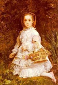 Portrait Of Gracia Lees (or Daughter Of T. Evans Lees, ESQ.) by Sir John Everett Millais
