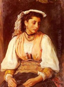 Pippa - detail (or An Italian Girl) by Sir John Everett Millais