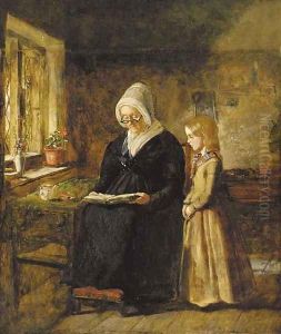 The reading lesson by Sir John Everett Millais
