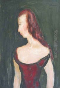 Girl In A Red Dress by Alfred Henry Maurer