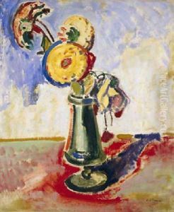 Still Life Of Zinnias by Alfred Henry Maurer