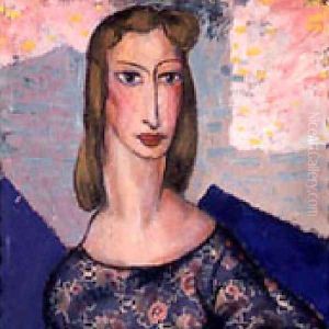 Portrait Of A Girl In A Flowered Dress