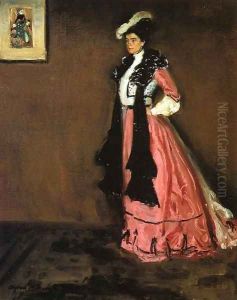 Woman in Pink Portrait of Roselle Fitzpatrick 1902 by Alfred Henry Maurer