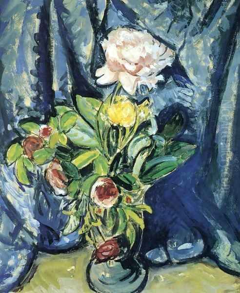 Flowers Against a Blue Drape 1926 - view 1