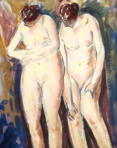 Two Figures 1927-1928 1 by Alfred Henry Maurer
