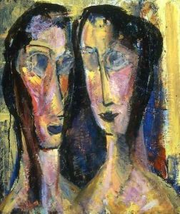 Two Heads with Yellow Background 1928-1929