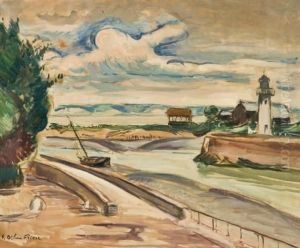 Le Port D'honfleur, Maree Basse by Emile-Othon Friesz