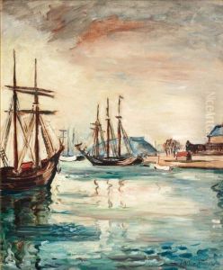 Bateaux Au Port A Saint Malo by Emile-Othon Friesz