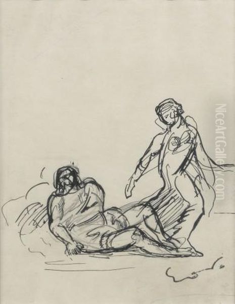 Deux Personnages, Scene Mythologique - view 1